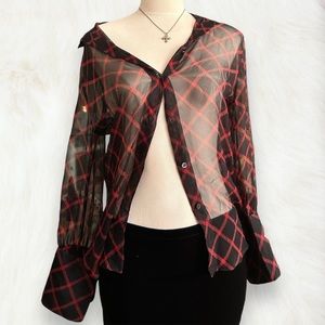 Dolce & Gabbana sheer patterned chiffon blouse top